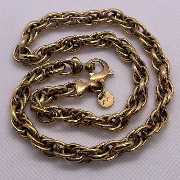 Romanza Italy Chunky Rolo Belcher Chain Gold Tone 18 Inch Necklace - Picture 11 of 11